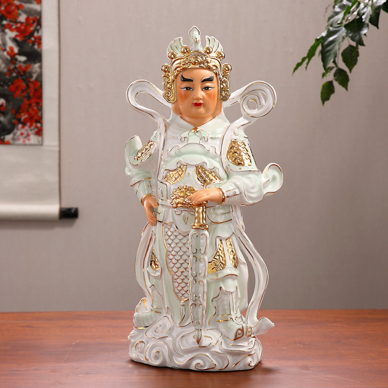 陶瓷伽蓝韦陀佛像菩萨关公武财神送礼大厅关二爷神像客厅开业摆件