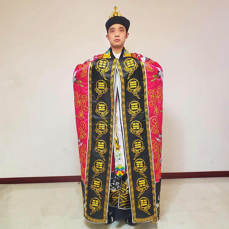 云鹤法衣机绣粉色全金丝法衣/仙鹤法衣团鹤法衣高功法服道袍道衣