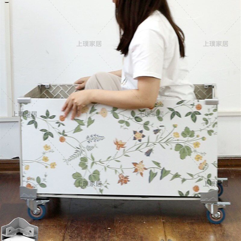 移动瓷砖花箱庭院阳台特大号种植箱铝合金支架室内窗台环保花盆可