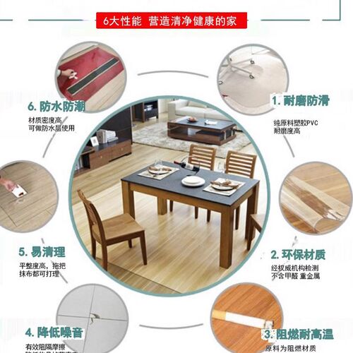 120*150透明地垫pvc门垫塑料地毯木地板保护垫膜进门客厅家用防水