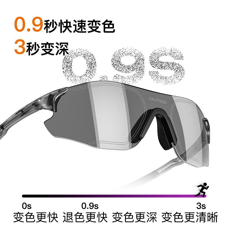 特变色跑步眼镜日夜两用太阳眼镜骑行护目镜登山骑车防风运动太阳