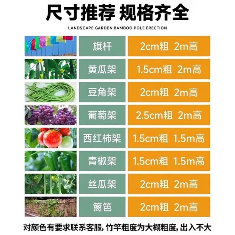 豆角架杆竹竿菜园搭架黄瓜番茄爬藤架葡萄架小竹子细竹竿篱笆栅栏