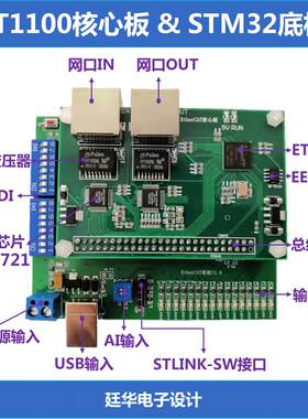 EtherCAT开发板学习板 STM32+ET1100/AX58100 CAN/485接口