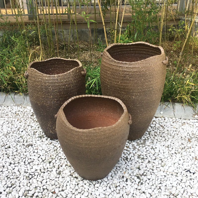超大落地粗陶土陶罐子花盆田园室外庭院树盆特大号口径老桩盆景盆