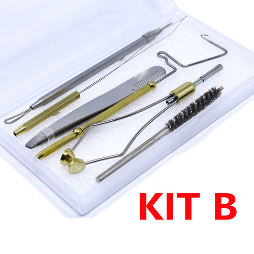 毛钩绑制工具套装 飞蝇饵绑钩小工具组合 陶瓷口绕线器打结器集合