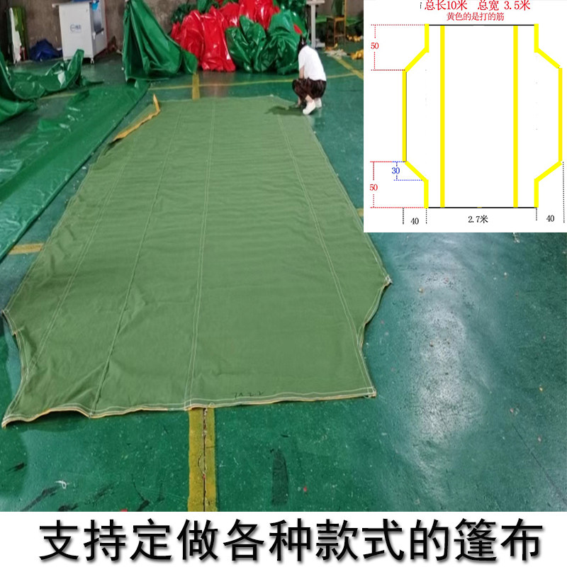渣土车自动篷布配件自卸车电动卷滚筒甩杆加厚帆布货车防风黑网布