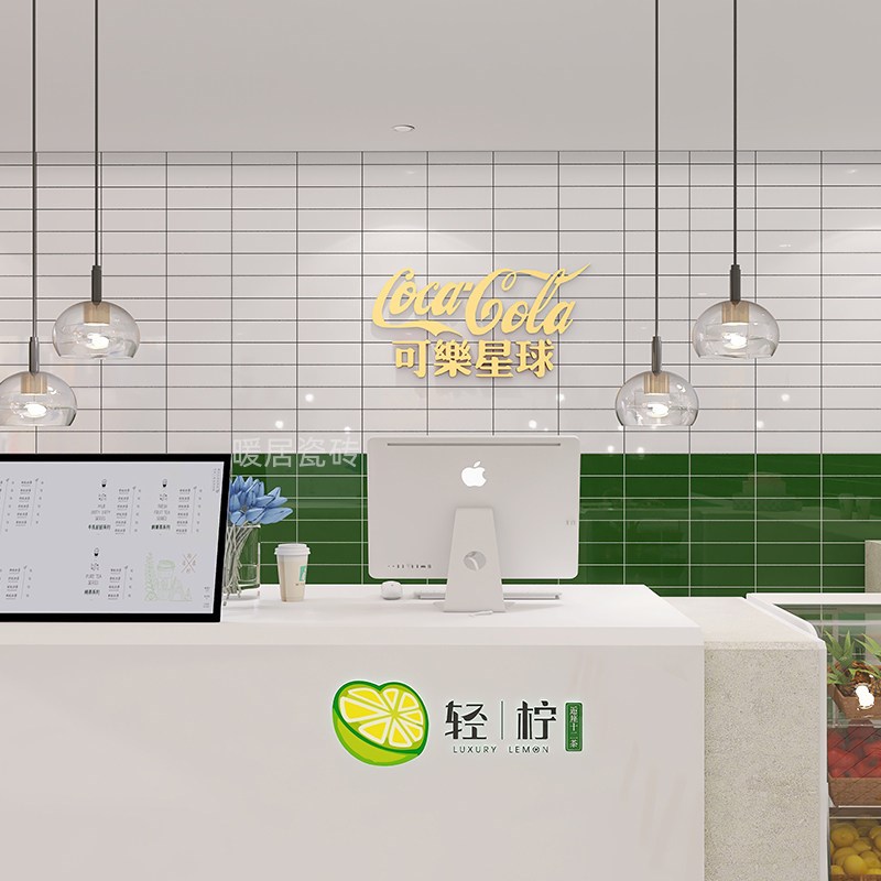 北欧彩色瓷片长条100x300小白砖厨房卫生间瓷砖商店餐厅吧台墙砖