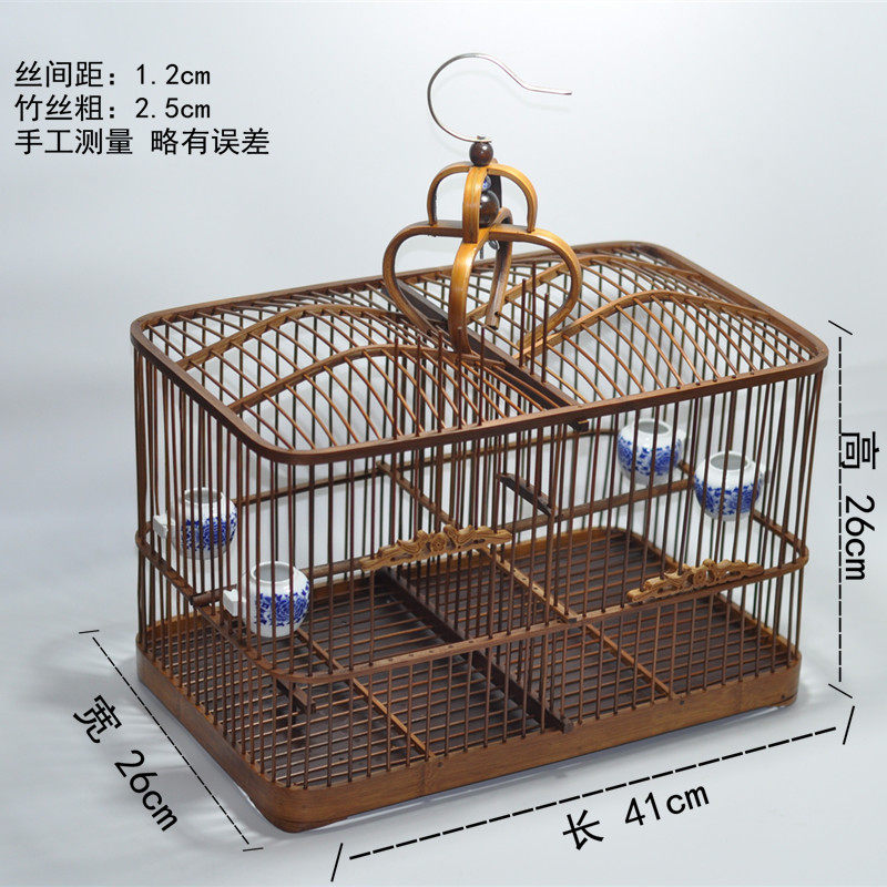 抱笼大号排笼玉鸟黄豆竹制鸟具纯手工方笼红子 相思鸟笼新款竹笼