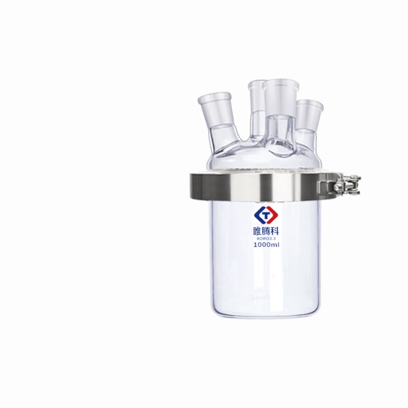 玻璃反应器筒形平底开口烧瓶圆底500ml250ml1000ml2000ml5000ml烧