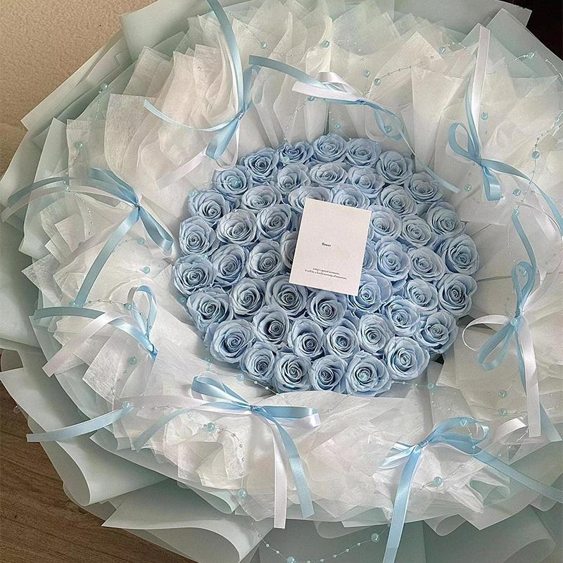 永生花高级感玫瑰花束送女友求婚告白礼物玫瑰花仿真香皂花束