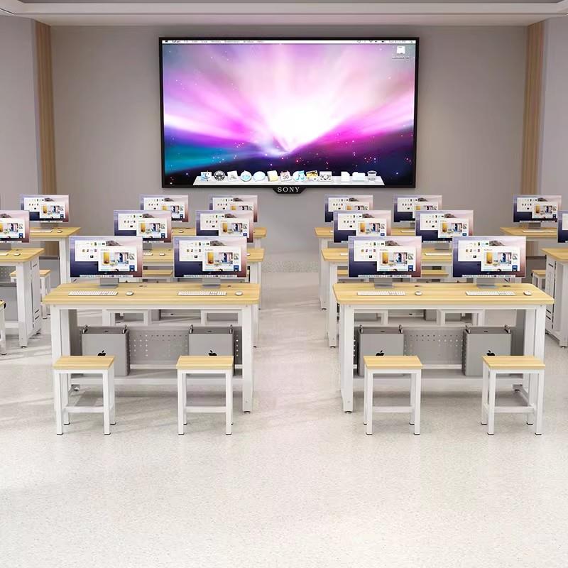 机房电脑桌学校微机室台式单双人学生电脑桌子编程培训班电脑桌椅