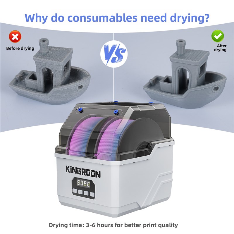 3D打印机双辊耗材干燥箱防潮防尘连续加热干燥箱Pla Petg