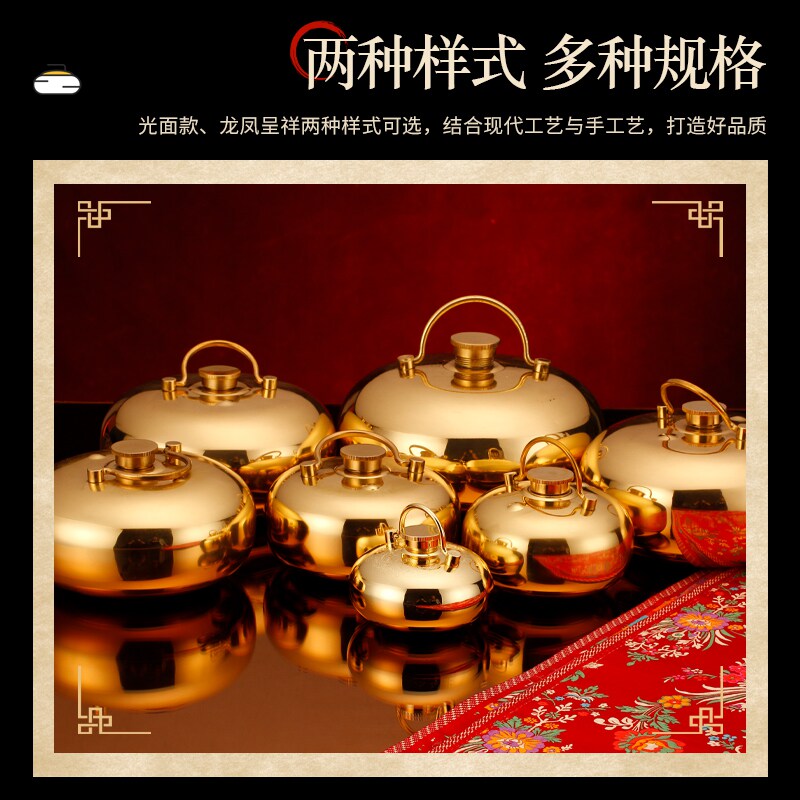 汤婆子纯铜加厚按摩推背烫背铜壶捂宫廷复古结婚暖宝宝防爆热水袋