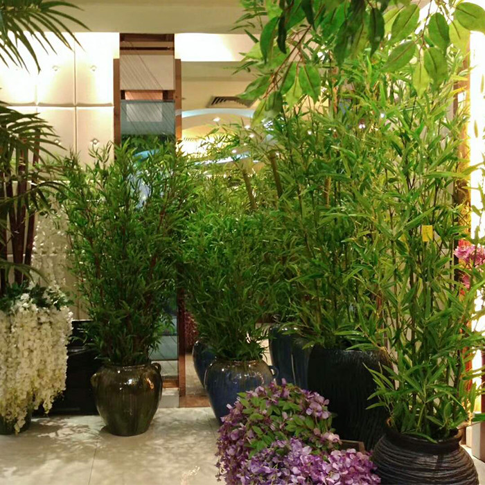 仿真竹子室内装饰隔断屏风网红竹子盆栽室外加密假竹子仿真植物墙