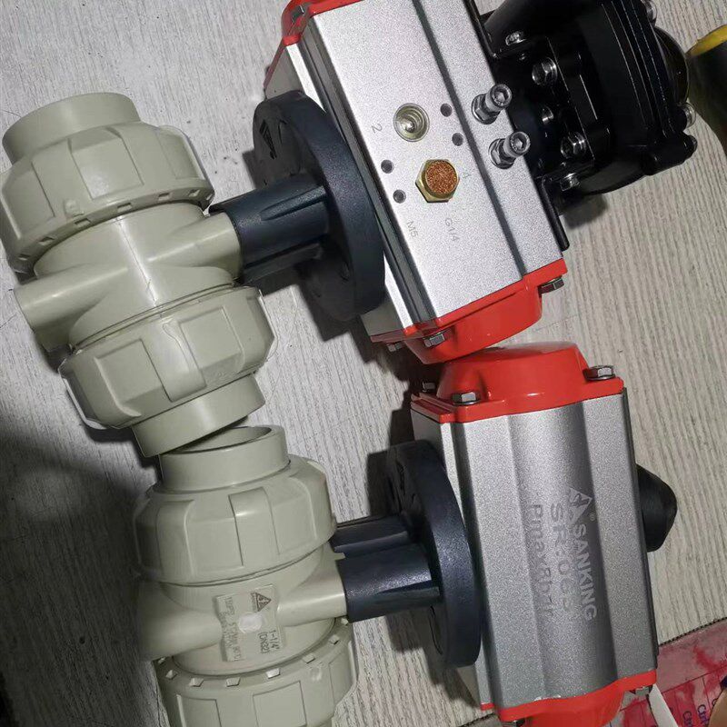 SANKING品牌气动单作用双由令PPH球阀VITON密封SR:063气缸