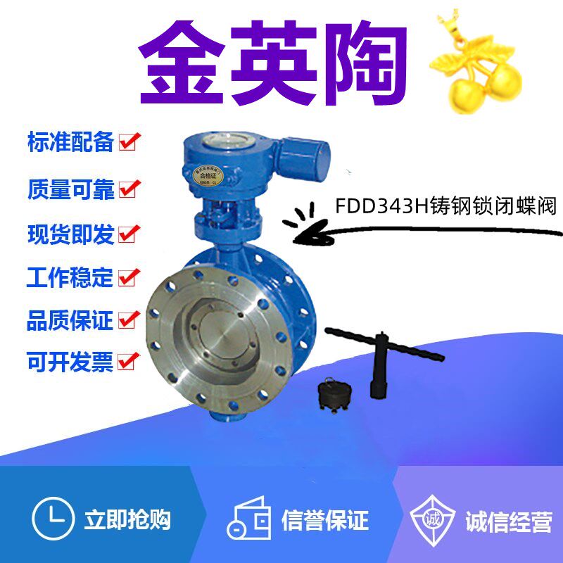FDD343H-10/16/25C铸钢锁闭法兰蝶阀DN40-800热力供暖防盗自锁阀