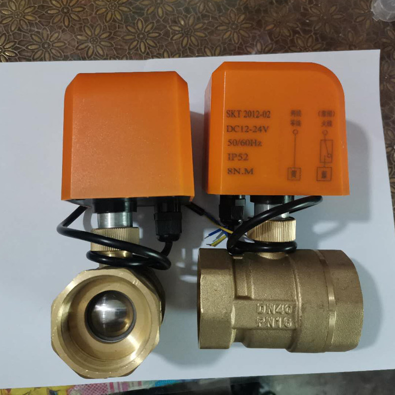 220V DC12V/24V两线电动球阀通电打开常闭电磁阀DN15 20 25 32 40