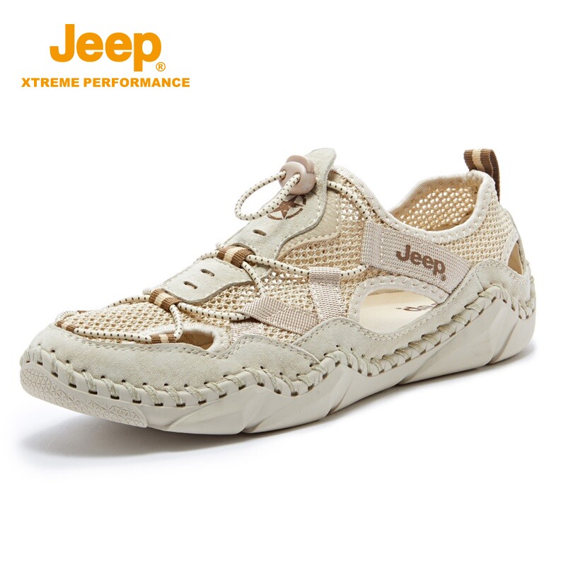 JEEP男鞋夏季真皮透气防滑登山