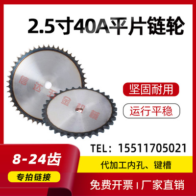 2.5寸40A平片链轮/工业链轮片/8/9/10/11/12/13/14/15/16/20-24齿