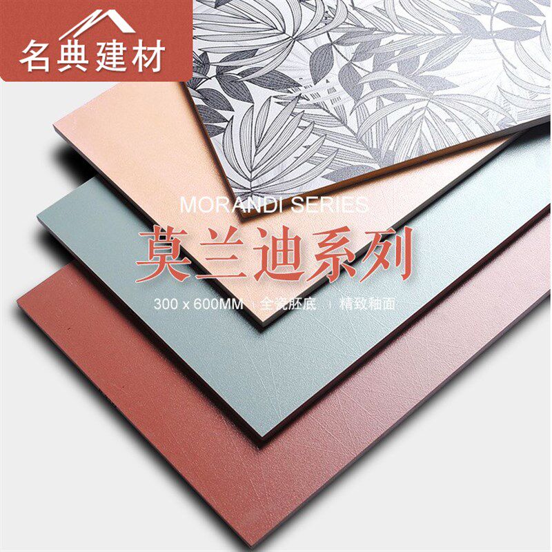 莫兰迪色酒红纯色砖瓷砖300x600彩色马卡龙厨卫仿古哑光墙地砖