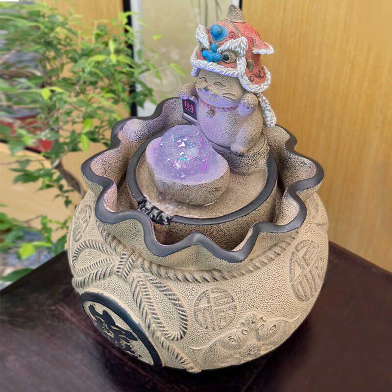 客厅流水摆件室内鱼缸盆满钵满办公室招财进宝循环水喷泉景观装饰