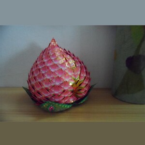 彩色印刷纸折叠特色手工艺品折纸品粉色桃子文化用品蓮花图案1个