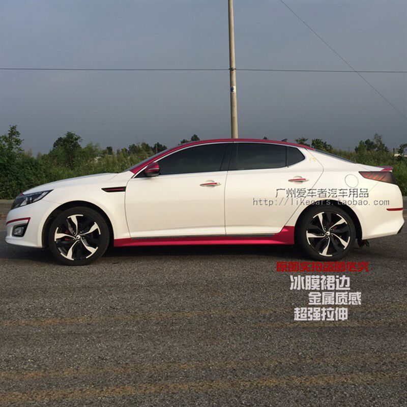 2015款K5 2.0L手动GL黑白轮毂贴改装车顶AC柱亮黑起亚K5K3K2车贴