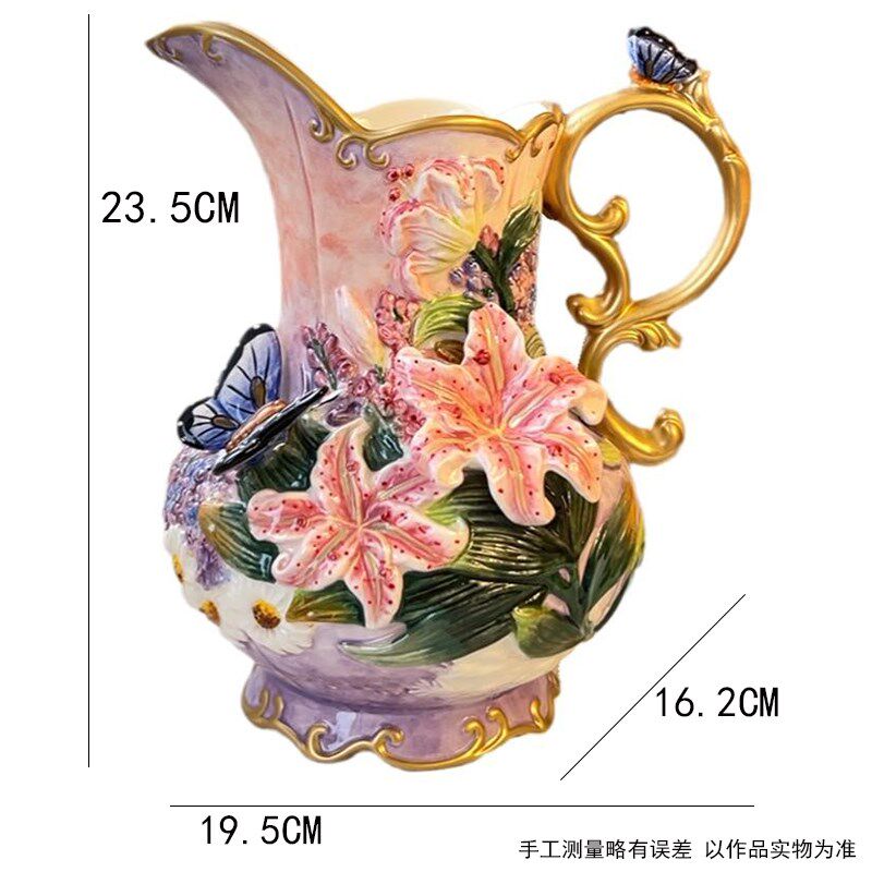 方亚陶瓷百合花花瓶摆件家居入新房结婚礼品电视柜玄关餐厅柜酒柜