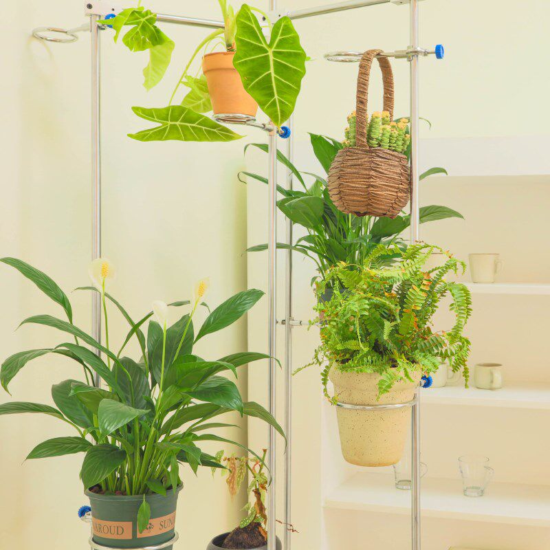 光轴DIY花架置物架客厅落地移动架定制阳台三角花架材料配件大全