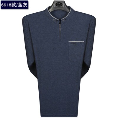 2021秋装中老年男士长袖t恤圆领中年人男装上衣服宽松爸爸装爷爷