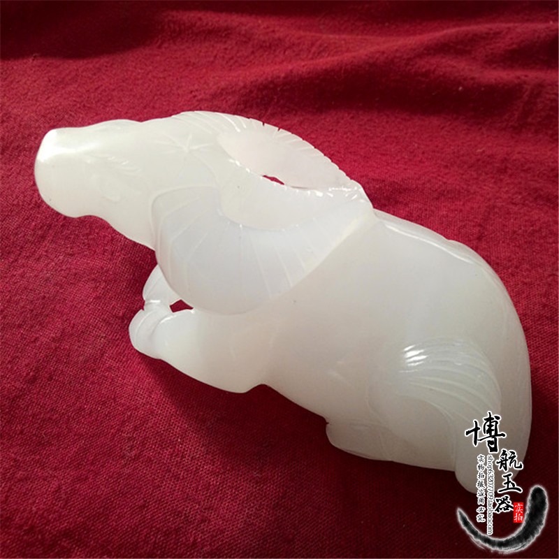 天然阿富汗白玉十二生肖摆件鼠牛虎兔龙蛇马羊猴鸡狗玉石动物属相