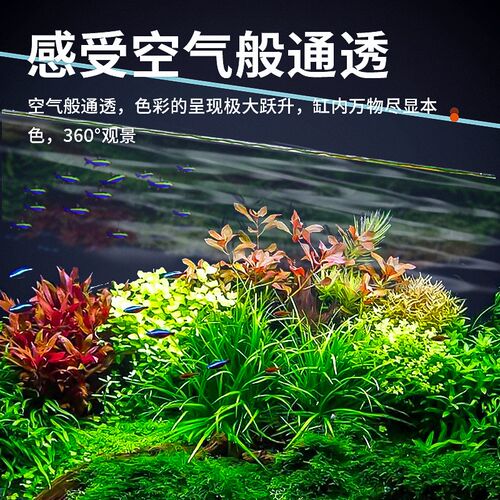 金晶超白五线玻璃鱼缸新款金鱼缸客厅大型桌面生态缸溪流缸斗鱼缸