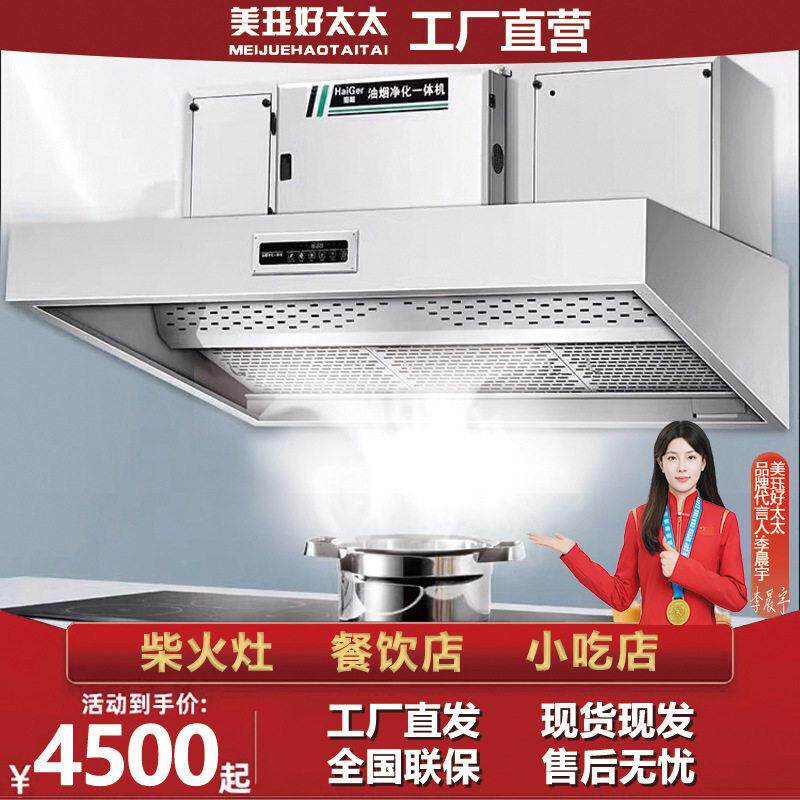 油烟净化一体机净化器酒店食堂商用内循环油烟机无管道排烟