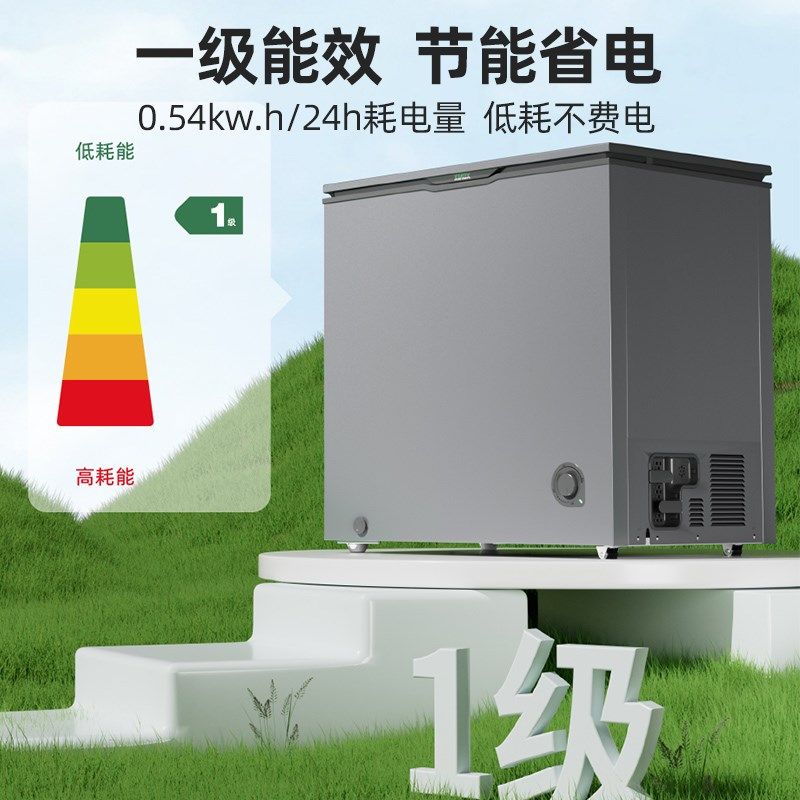 星星小型冰柜家用冷冻柜卧式冷柜迷你冷藏柜单双温大容量速冻柜