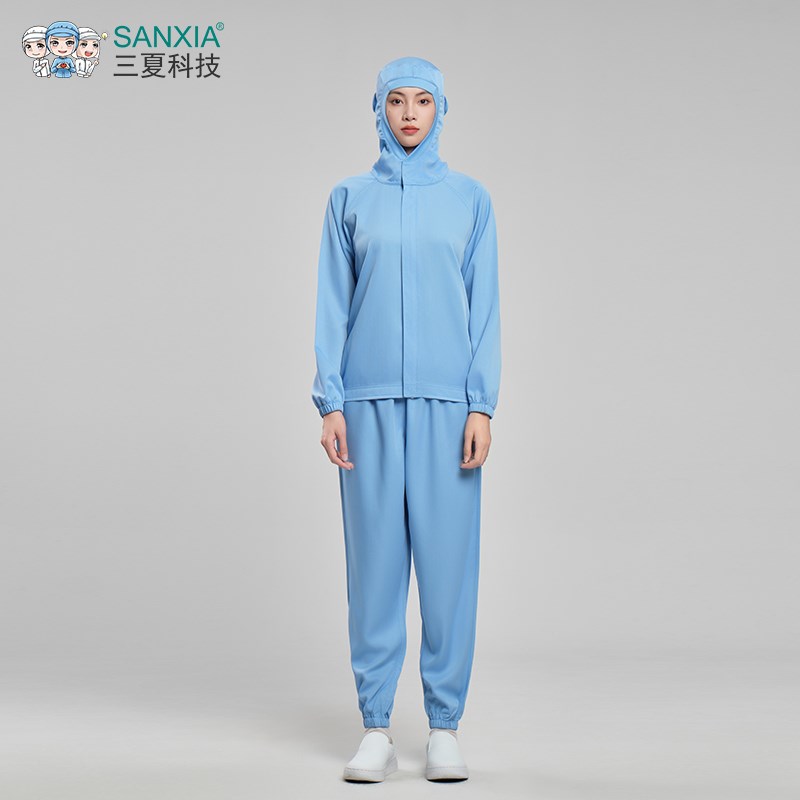 食品厂工作服套装工装制服厂服加工厂生产车间男女连帽劳保服
