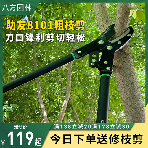 助友8101粗枝剪修枝剪园林大力剪省力剪花枝剪SK5钢高空剪刀树