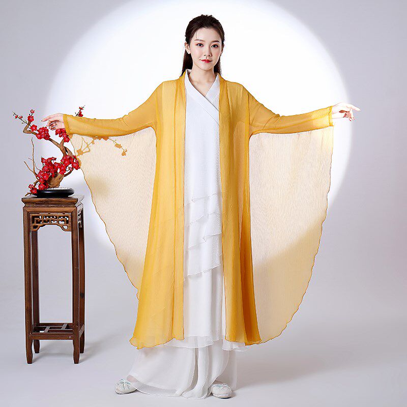 禅舞服外披中式复古禅意仙女古装外套广袖薄纱飘逸汉服仙气禅修服