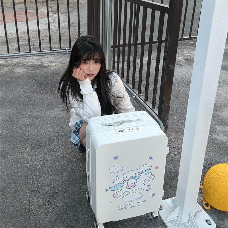 玉桂狗行李箱女学生可爱白色拉杆箱大耳狗行李箱可托运旅行箱