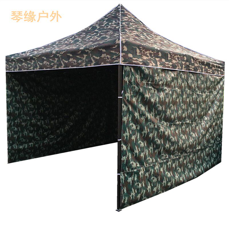 户外广告帐篷防雨伸缩雨棚遮阳棚停车四脚折叠摆摊帐篷伞三面围布