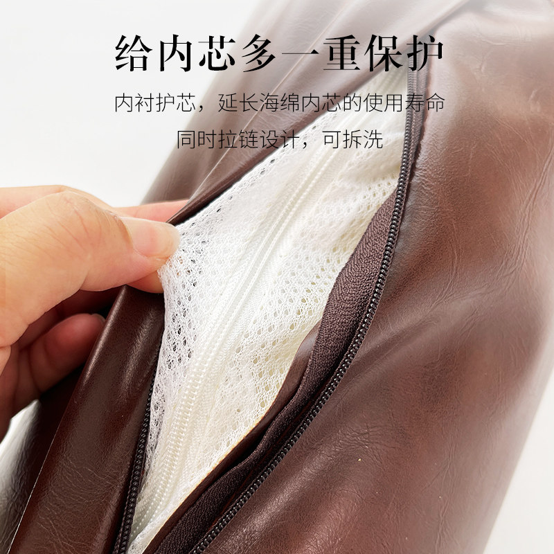 定做圆枕沙发头枕靠头方形扶手枕长条糖果枕皮革圆柱枕腰枕颈椎枕