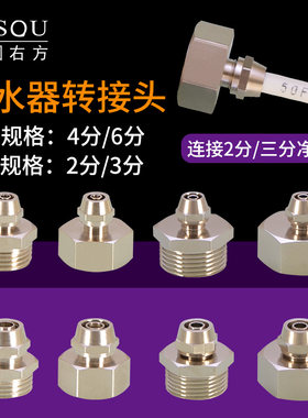 净水器转接头4/6分内外丝变2/3PE管铜快接直接饮水机直饮机铜配件