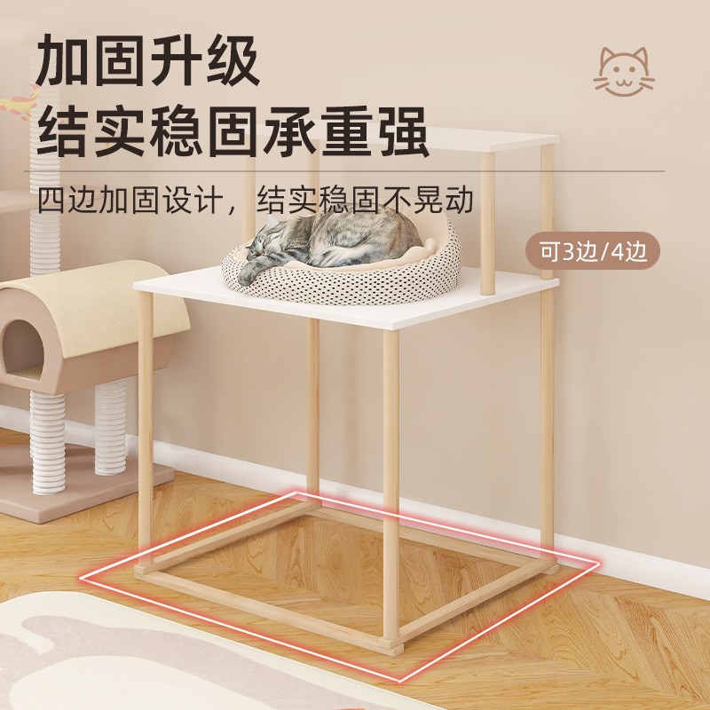 猫砂盆置物架猫厕所架子阳台小佩猫砂盆架双层高脚架猫砂盘猫爬架
