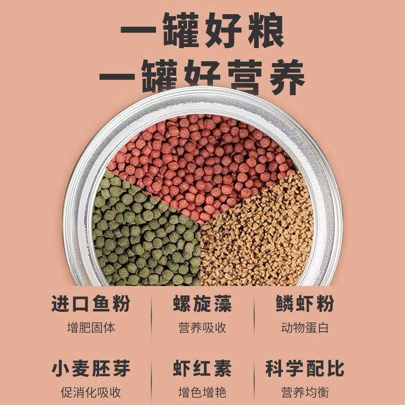 睿美鱼缸七秒1号系列饲料观赏鱼小型热带鱼食热带鱼增红小型鱼粮