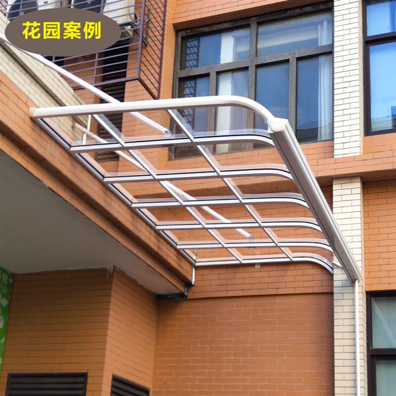 遮雨棚走廊露台阳台庭院别墅楼顶家用透明塑料雨披免打孔遮阳棚