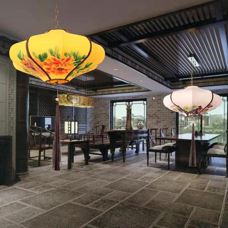 新弹力布新年中国风餐厅火锅饭店茶楼书房仿古布艺手绘灯笼包邮