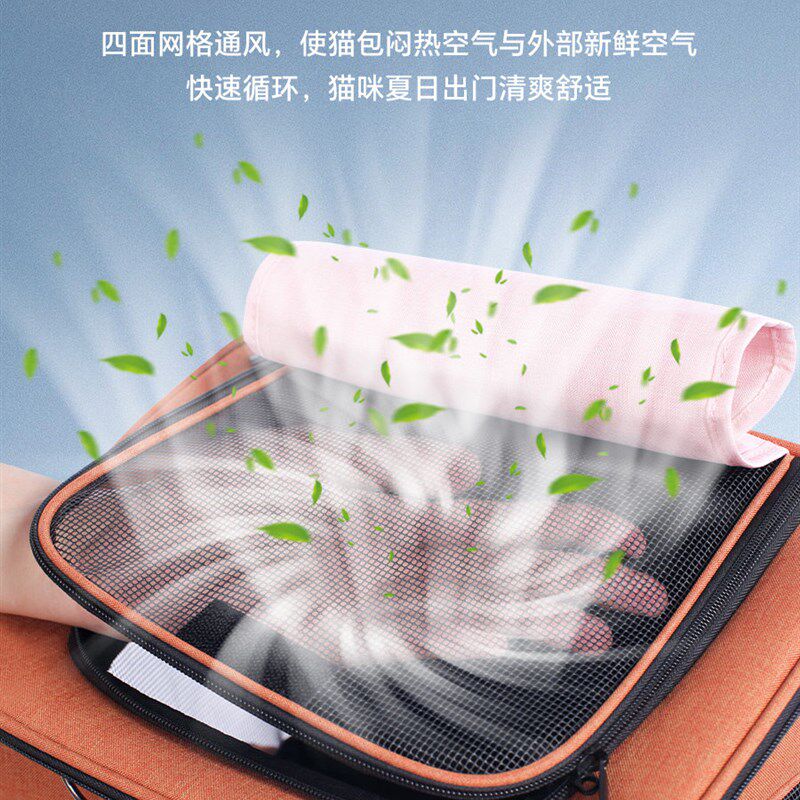 猫包外出便携猫咪双肩背包带轮子风扇猫箱社会化小狗狗宠物外出包