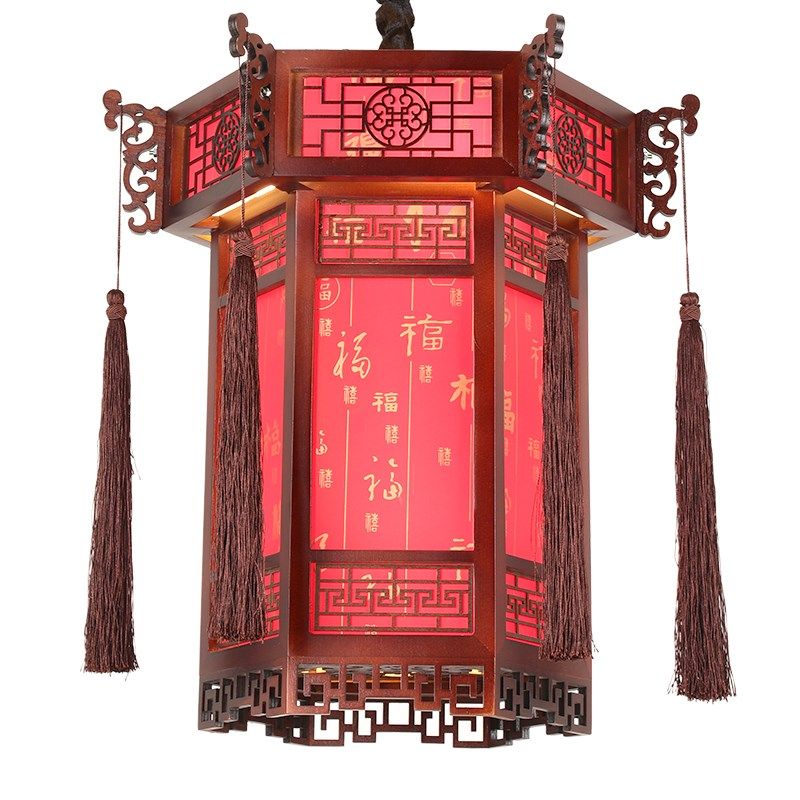 中式仿古实木宫灯餐厅酒店茶楼走廊灯具建筑寺庙复古装饰木艺吊灯