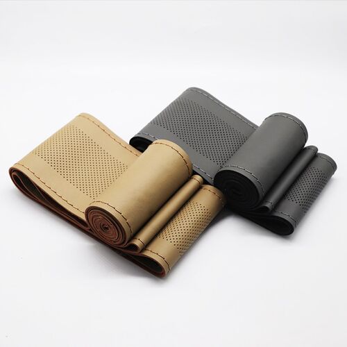 红岩杰狮C500手缝方向盘套新金刚M500杰狮C100货车装饰品真皮把套