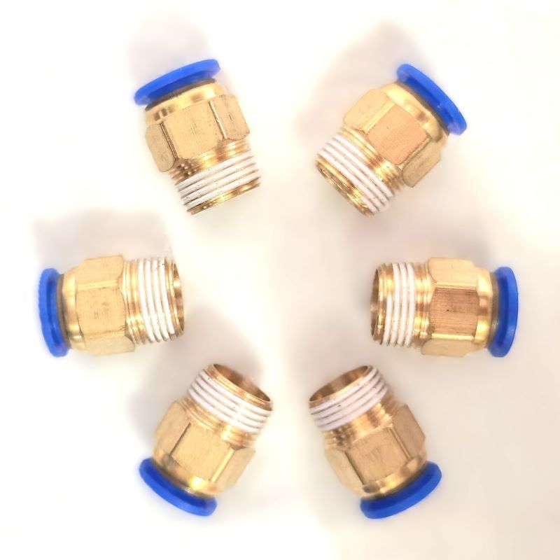 纯铜模具水嘴快速接头粗牙细牙公制英制螺纹直通气管快插快速水嘴