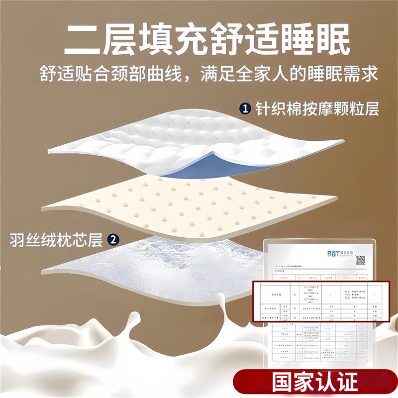 天然橡胶乳胶枕头一对家用泰国记忆单人宿舍学生护颈椎枕芯助睡眠